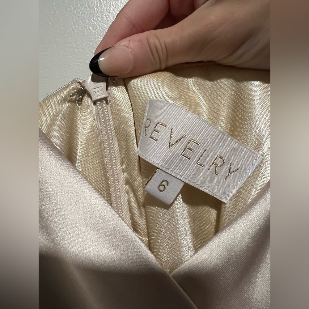 Revelry Soft Champagne Rava Satin Dress - Picture 7 of 8